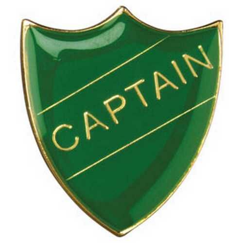 School Shield Badge (Captain) - Green 1.25" Thumbnail