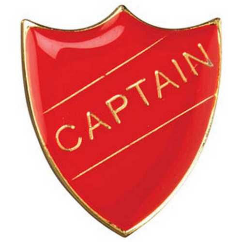 School Shield Badge (Captain) - Red 1.25" Thumbnail
