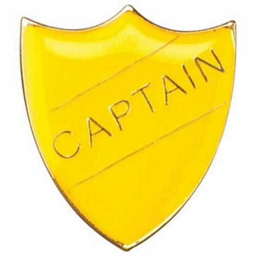 School Shield Badge (Captain) - Yellow 1.25" Thumbnail