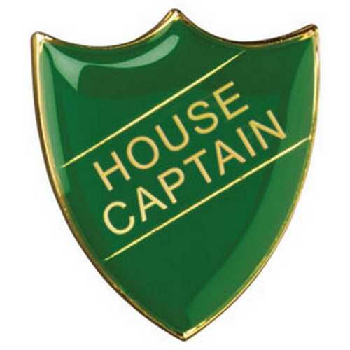 School Shield Badge (House Captain) - Green 1.25" Thumbnail