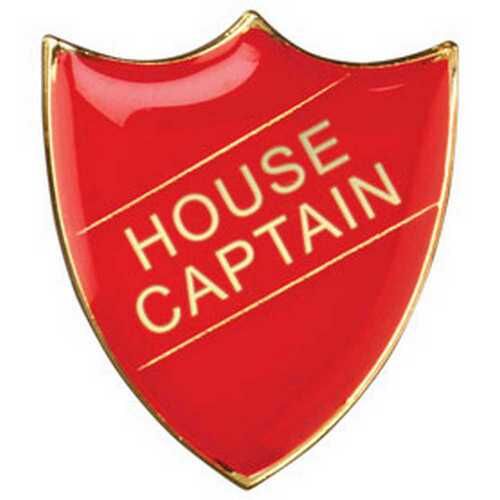 School Shield Badge (House Captain) - Red 1.25" Thumbnail
