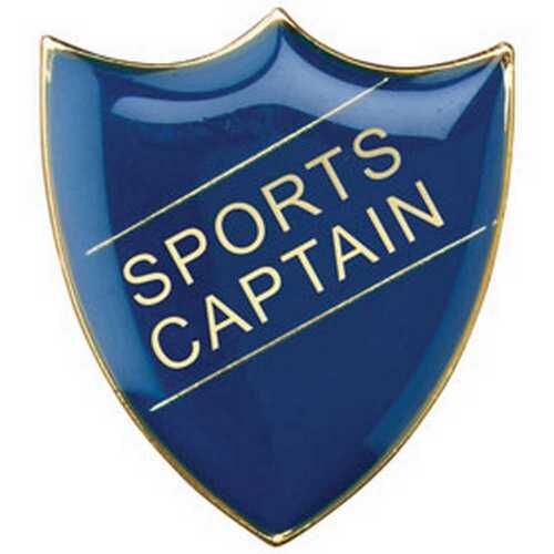 School Shield Badge (Sports Captain) - Blue 1.25" Thumbnail