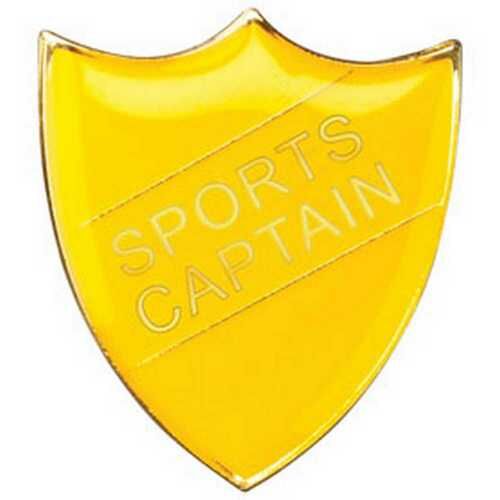 School Shield Badge (Sports Captain) - Yellow 1.25" Thumbnail