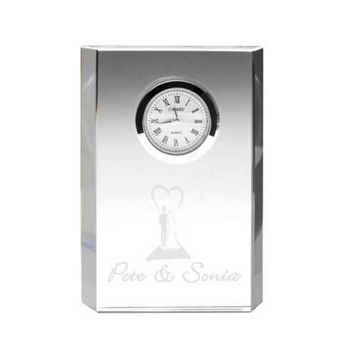Clear Glass Rectangle Clock - 4.75" Thumbnail