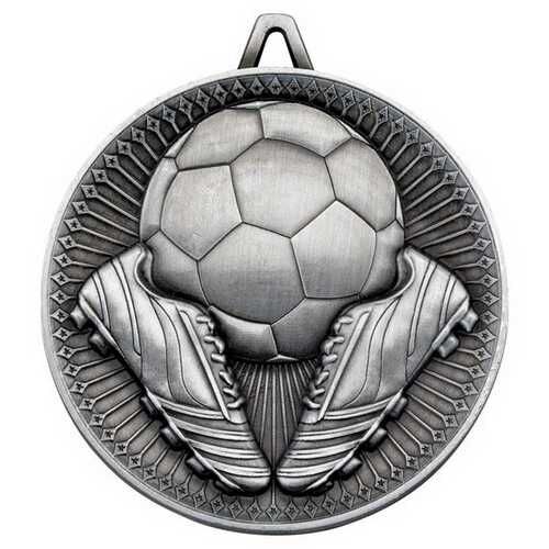 Football Deluxe Medal - Antique Silver 2.35" Thumbnail