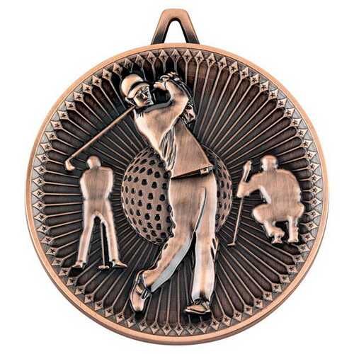 Golf Deluxe Medal - Bronze 2.35" Thumbnail