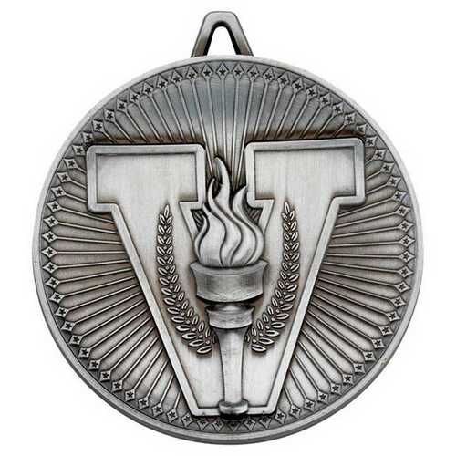 Victory Torch Deluxe Medal - Antique Silver     2.35" Thumbnail