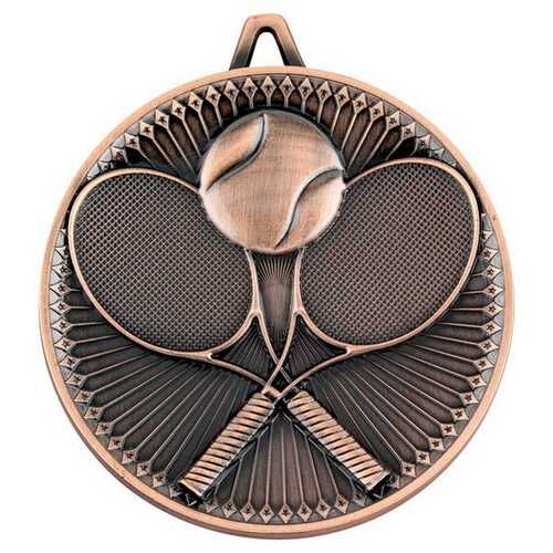 Tennis Deluxe Medal - Bronze 2.35" Thumbnail