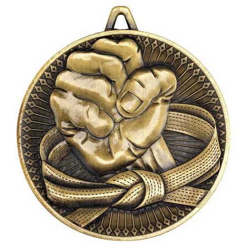 Martial Arts Deluxe Medal - Antique Gold 2.35" Thumbnail