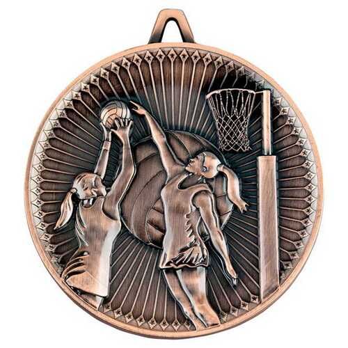 Netball Deluxe Medal - Bronze 2.35" Thumbnail
