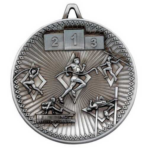 Athletics Deluxe Medal - Antique Silver 2.35" Thumbnail