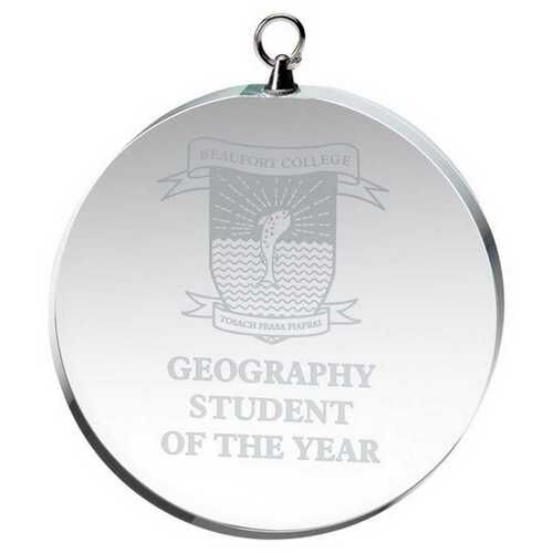 Clear Glass Round Medal  - 2.75" Thumbnail
