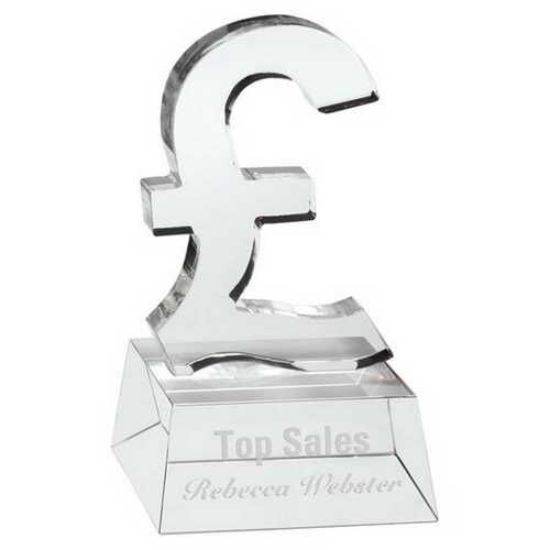 Clear Glass 'Pound Sign' On Base - 4.75" Thumbnail