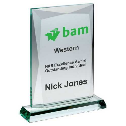 Jade Glass Chunky Rectangle Plaque  - 8" Thumbnail