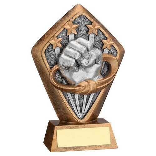 Brz/Gold Diamond Holder With 'Martial Arts' Disc With Plate - 5.25" Thumbnail