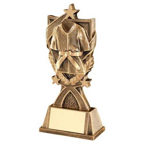 Brz/Gold Martial Arts '3 Star Wreath' Series With Plate - 5.5" Thumbnail