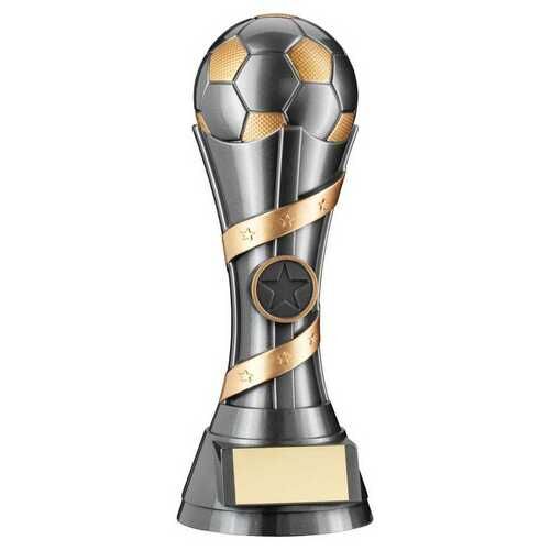 Gunmetal Grey/Gold Filled Plastic Football Column With Plate - 11" Thumbnail