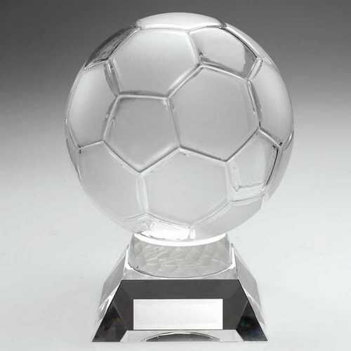 Large Clear Glass Football Trophy - 10.5" Thumbnail
