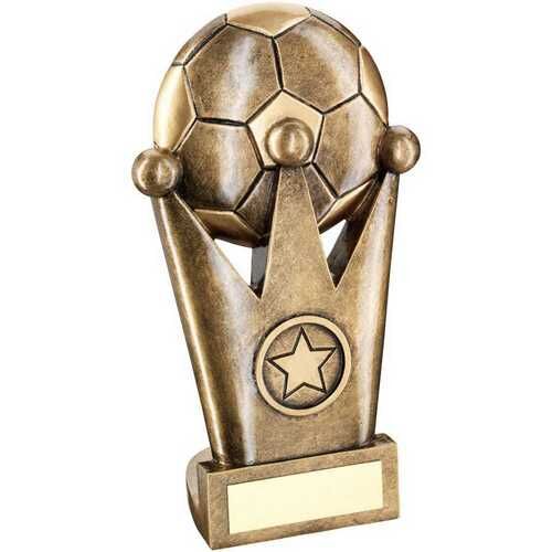 Bronze/Gold Football Crown Flatback With Plate -  5.75" Thumbnail