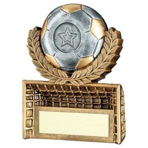 Bronze/Pewter/Gold Mini Football Wreath On Net With Plate - 4.75" Thumbnail