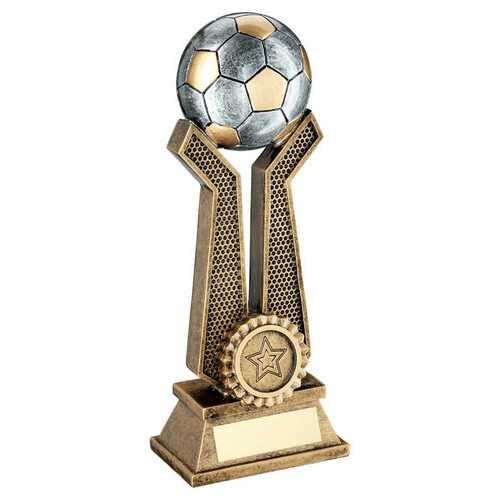 Bronze/Pew/Gold Football On Twin Prongs With Plate  - 10" Thumbnail