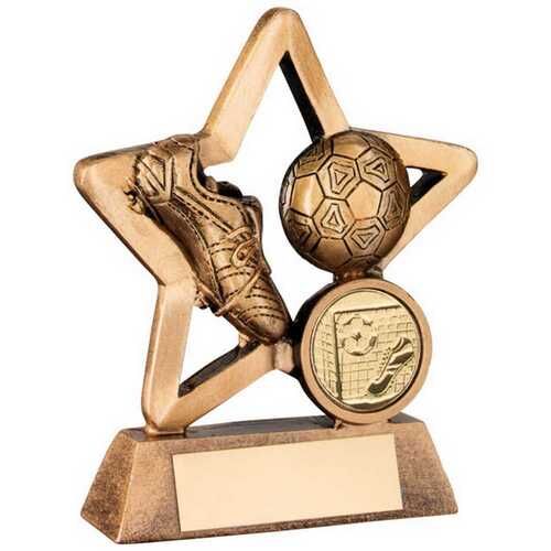 Bronze/Gold Resin Football Mini Star With Plate -  4.25" Thumbnail