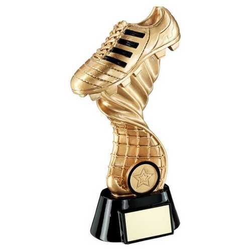 Gold/Black Football Boot On Twisted Net With Plate  - 12" Thumbnail