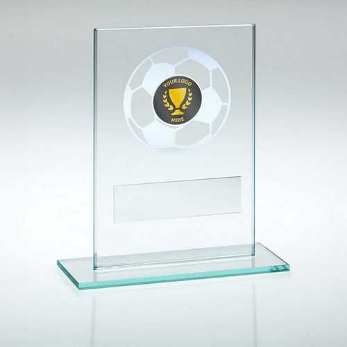 Jade Glass With Silver Football And Plate - 3.25" Thumbnail