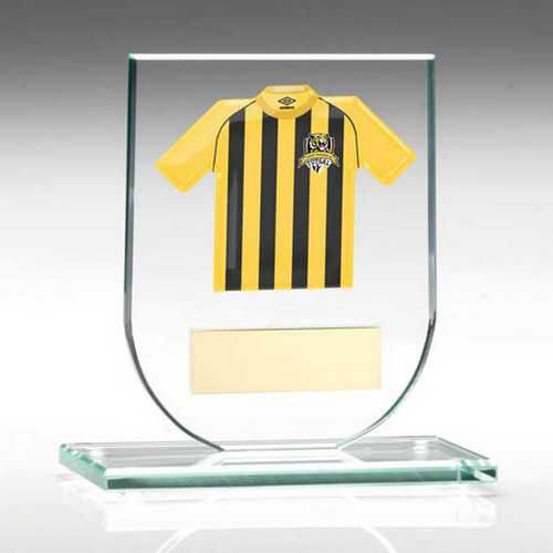 Jade Glass Plaque With Football Shirt With Plate - 5.25" Thumbnail