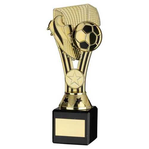 Gold/Black Plastic 'Wembley' Figure On Black Marble Trophy - 6.75" Thumbnail