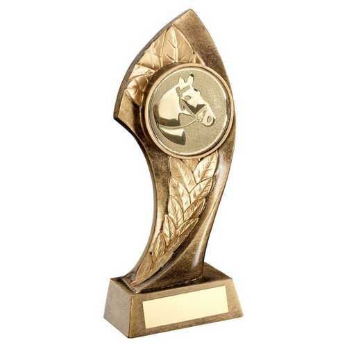 Brz/Gold Twisted Leaf With Horse Insert And Plate - 6" Thumbnail