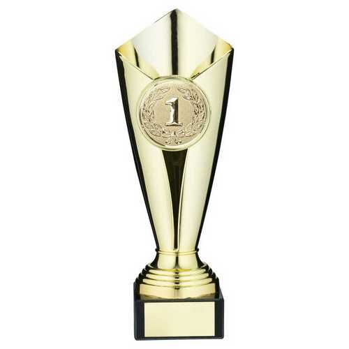 Plastic Tulip Trophy Cup With Plate Gold - 9.25" Thumbnail