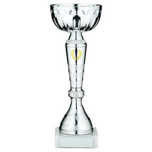 Silver Trophy Cup With Gold Wreath And Plate - 10.25" Thumbnail