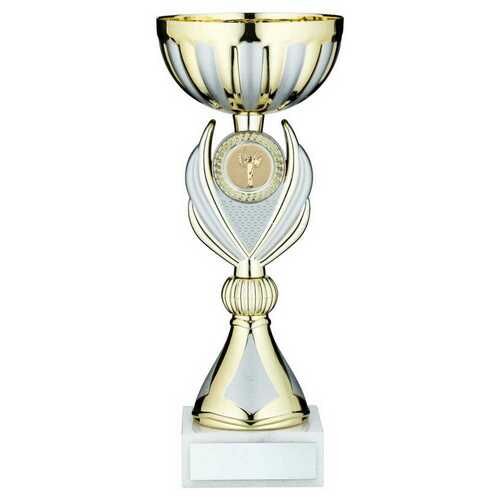 Gold/Matt Silver Trophy Cup With Plate - 8.75" Thumbnail