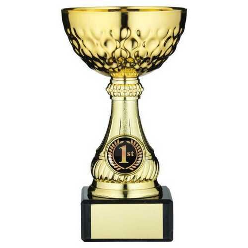 Gold Mini Assembled Trophy Cup With Plate - 7.25" Thumbnail