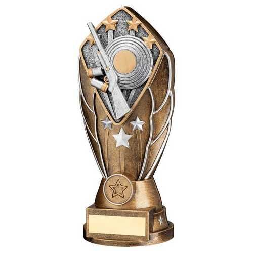 Brz/Silv Diamond Column + 'Shooting' Disc & Plate - 8" Thumbnail