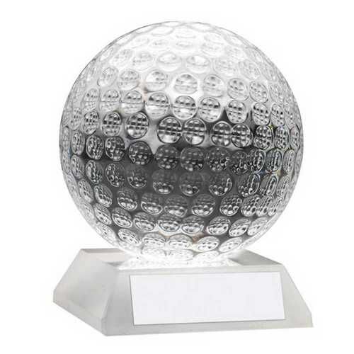 Clear Glass Golf Ball With Plate - 3.75" Thumbnail