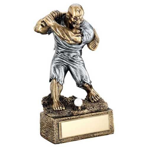 Bronze/Pew Golf 'Beasts' Figure With Plate - 6.75" Thumbnail