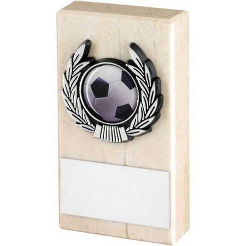 Cream Marble And Silver Trim Trophy - 4" Thumbnail
