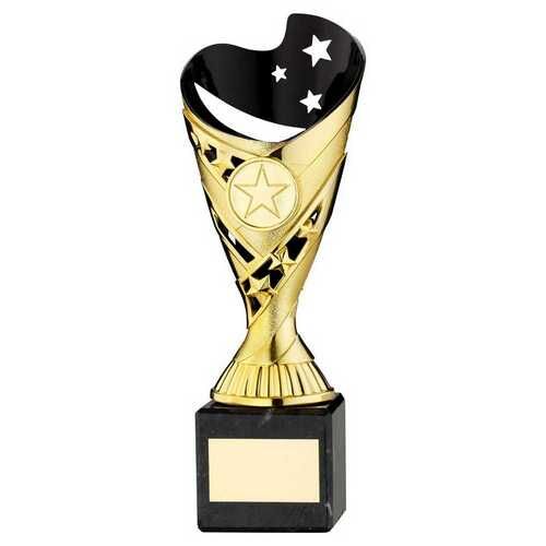 Gold/Blk Plastic 'Sabre' Cup On Blk Marble Assembled Trophy - 7.25" Thumbnail