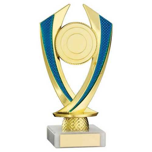 Gold/Blue  'Diamond' Holder Assembled On Marble - 6.75" Thumbnail