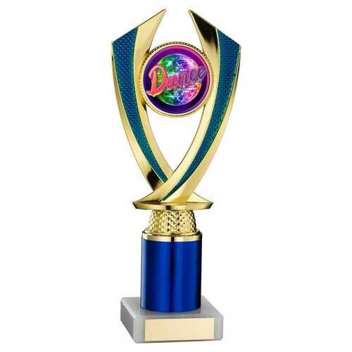 Gold/Blue  'Diamond' Holder Assembled On Marble - 9.75" Thumbnail