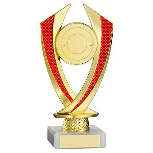 Gold/Red  'Diamond' Holder Assembled On Marble - 6.75" Thumbnail