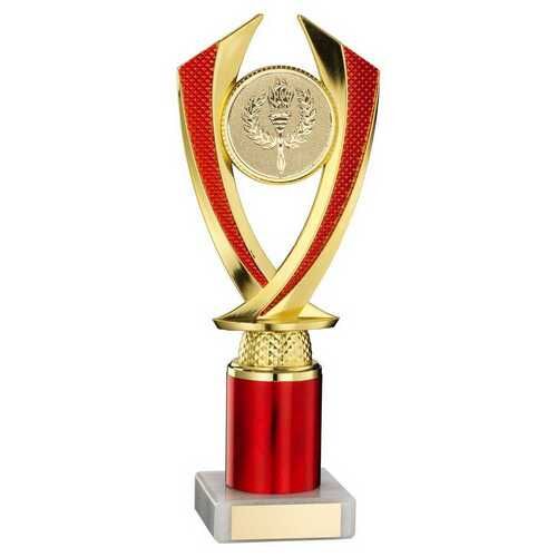 Gold/Red  'Diamond' Holder Assembled On Marble - 8.75" Thumbnail