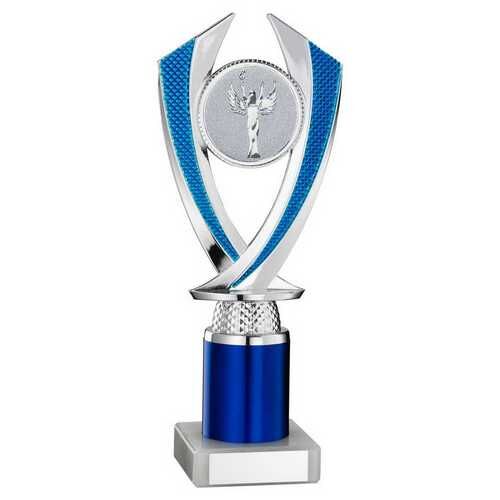 Silver/Blue  'Diamond' Holder Assembled On Marble - 8.75" Thumbnail