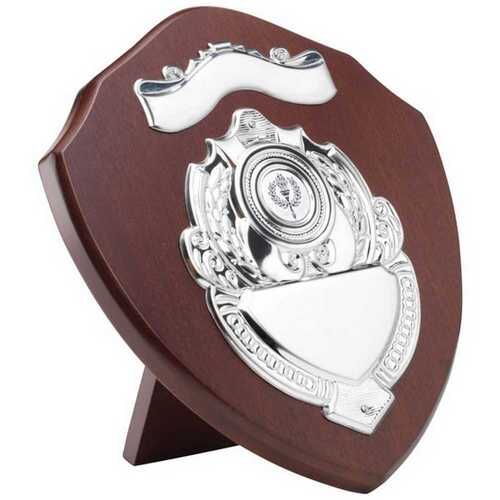 Mahogany Shield With Chrome Fronts  - 9" Thumbnail