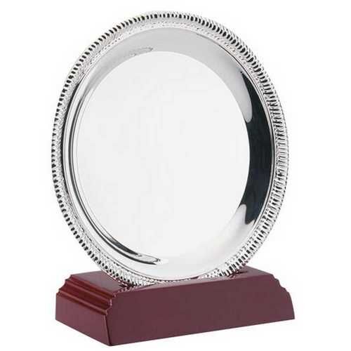 Silver Plated 'Rope' Salver On Wooden Stand - 4.5" Thumbnail