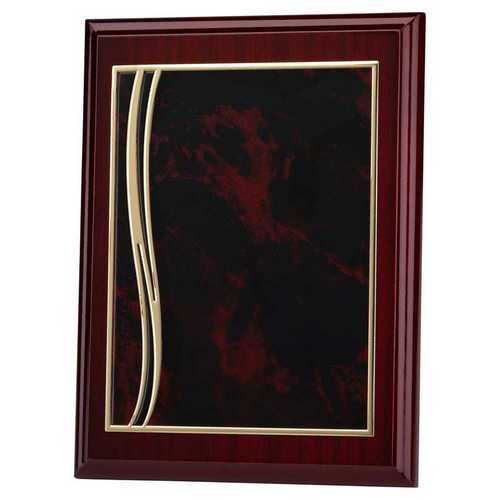 Rosewood Plaque With Red/Gold Aluminium Front - 6" Thumbnail