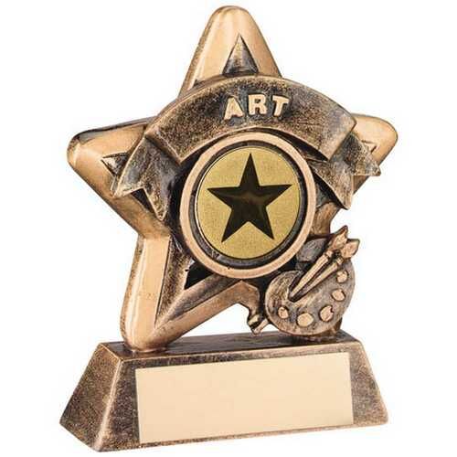 Mini Star 'Art' With Plate - Bronze/Gold Art  3.75" Thumbnail