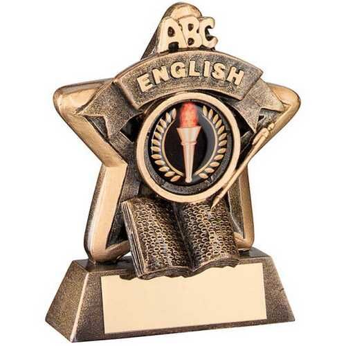 Mini Star 'English' With Plate - Bronze/Gold English  3.75" Thumbnail